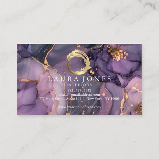 Imitate Gold lackierter Circle Designer Visitenkarte (Rückseite)