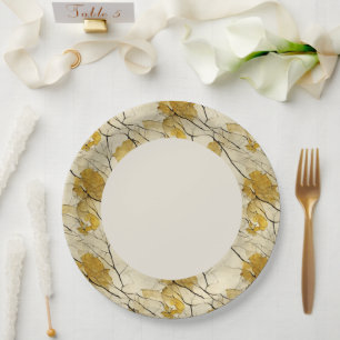 Imitate Gold Leaf Border Pappteller