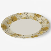 Imitate Gold Leaf Border Pappteller (Schrägansicht)