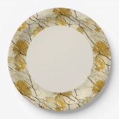 Imitate Gold Leaf Border Pappteller (Vorderseite)
