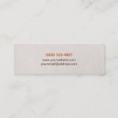 Imitate Gold Leaf Circle Pattern Orange Business C Mini Visitenkarte (Rückseite)