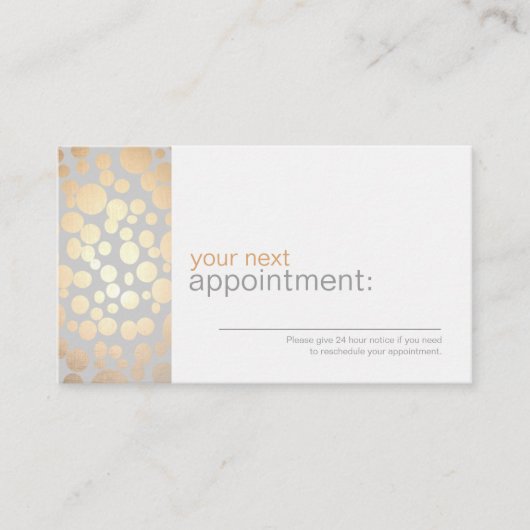 Imitate Gold Leaf Circles Grau Ernennungskarte 1 Terminkarte (Vorderseite)