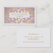 Imitate Gold Leaf Kosmetologe Lila Stylist Visitenkarte (Vorne/Hinten)
