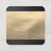 Imitate Gold Leder / Black Leather Trimm Quadratische Visitenkarte (Rückseite)