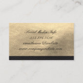 Imitate Gold Leder und Black Leather Trimm Visitenkarte (Rückseite)
