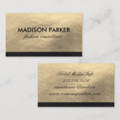 Imitate Gold Leder und Black Leather Trimm Visitenkarte (Vorne/Hinten)