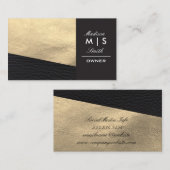 Imitate Gold Leder und Black Leather Trimm Visitenkarte (Vorne/Hinten)