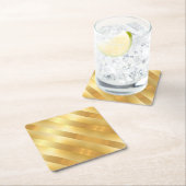 Imitate Gold Leere Moderne Elegante glamouröse Vor Rechteckiger Pappuntersetzer (Vor Ort)