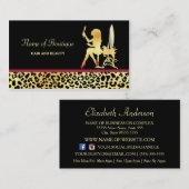 IMITATE Gold Leopard Print Woman Haare Boutique Visitenkarte (Vorne/Hinten)