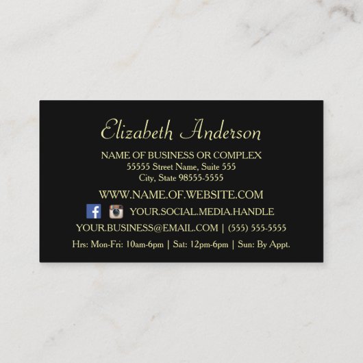 IMITATE Gold Leopard Print Woman Haare Boutique Visitenkarte (Rückseite)