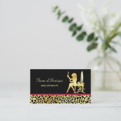 IMITATE Gold Leopard Print Woman Haare Boutique Visitenkarte (Stehend Vorderseite)