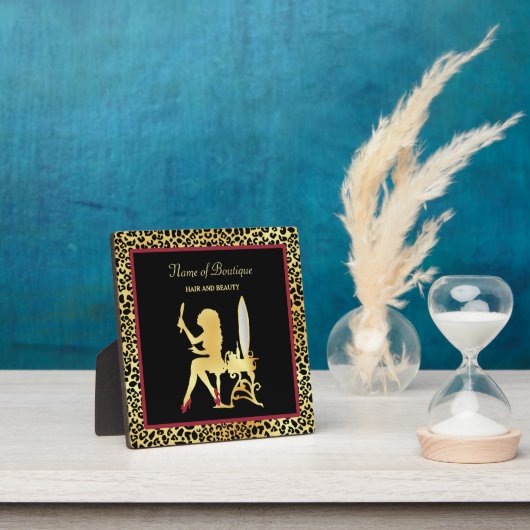 IMITATE Gold Leopard Printwerbung Frauenhair Bouti Fotoplatte (InSitu)