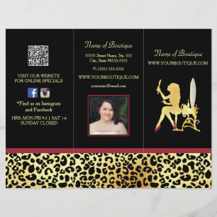 IMITATE Gold Leopard Trifold Produktbroschüre