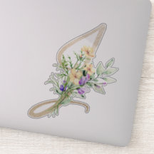 Imitate Gold Letter "J" Wasserfarbe Wilde Blume