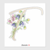 Imitate Gold Letter "T" Wasserfarbe Wilde Blume Aufkleber (Blatt)