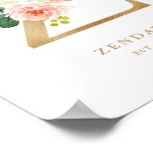 Imitate Gold Letter Z Monogram Blush Florals Kinde Poster (Ecke)