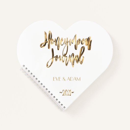 Imitate Gold Lettering Elegant Honeymoon Journal 2 Notizblock (Vorderseite)