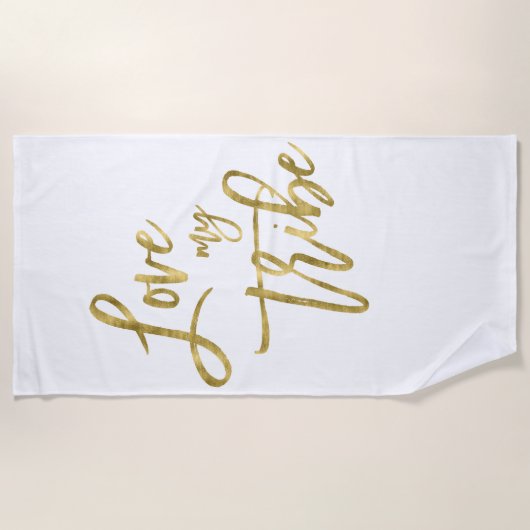 Imitate Gold Liebe My Tribe Beach Handtuch (Vorderseite)