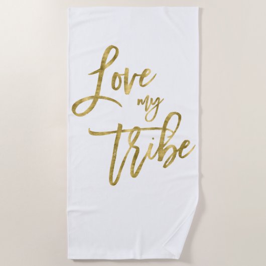 Imitate Gold Liebe My Tribe Beach Handtuch (Vorderseite)