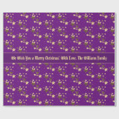 Imitate Gold Lila Weihnachtssterne Muster hinzufüg Geschenkpapier (Flach)