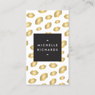 Imitate Gold Lip Print Makeup Artist Beauty White Visitenkarte