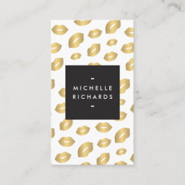 Imitate Gold Lip Print Makeup Artist Beauty White Visitenkarte