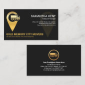 Imitate Gold LKW Location Icon Logistik Transport Visitenkarte (Vorne/Hinten)