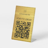 Imitate Gold Logo Business Scan zur Bezahlung QR C Sockelschild (Vorderseite)