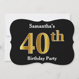 Imitate Gold Look 40. Geburtstag Party + Individue Einladung
