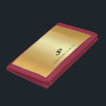 Imitate Gold Look Modern Monogram Template Tri-fold Geldbeutel<br><div class="desc">Imitate Gold Look Moderne Monogram Template Foto Brieftasche.</div>