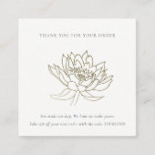 IMITATE GOLD LOTUS FLORAL LOGO SHOPPPING DANKEN QUADRATISCHE VISITENKARTE (Vorderseite)