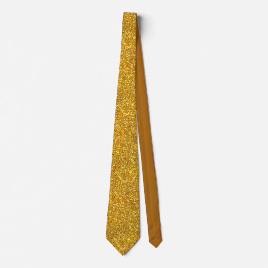 Imitate Gold Luxe Shiny Glitzer Party Neck Tie Krawatte (Vorderseite)
