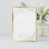 Imitate Gold Marmor Luxus moderne Hochzeit danke (Stehend Vorderseite)