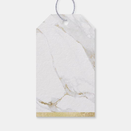 Imitate Gold Marmor Luxus moderne Hochzeit danke Geschenkanhänger (Rückseite)