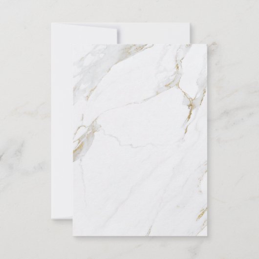 Imitate Gold Marmor Luxus moderne Hochzeit QR-Code RSVP Karte (Rückseite)