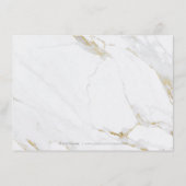 Imitate Gold Marmor Luxus moderne Hochzeitsempfang Begleitkarte (Rückseite)