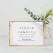 Imitate Gold Marmor Luxus moderne Hochzeitsempfang Begleitkarte (Stehend Vorderseite)