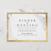 Imitate Gold Marmor Luxus moderne Hochzeitsempfang Begleitkarte (Vorne/Hinten)