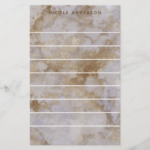 Imitate Gold Marmor Swirl Trendy Personalisiert Ch Briefpapier