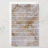 Imitate Gold Marmor Swirl Trendy Personalisiert Ch Briefpapier (Vorne/Hinten)