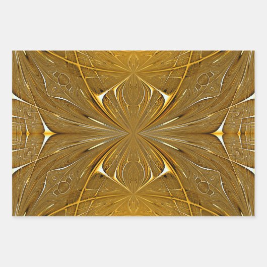 Imitate Gold Metal Design Geschenkpapier Set (Vorderseite 3)