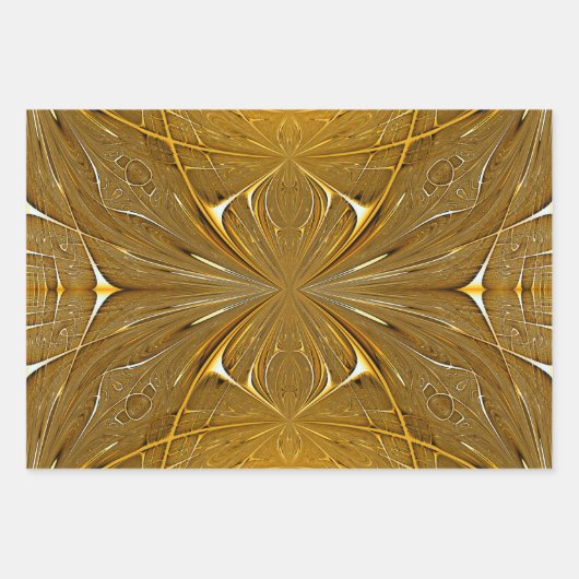 Imitate Gold Metal Design Geschenkpapier Set (Vorderseite)