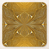Imitate Gold Metal Design Rechteckiger Pappuntersetzer (Vorderseite)