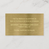 Imitate Gold Metal Textur Save the Date Karte (Rückseite)