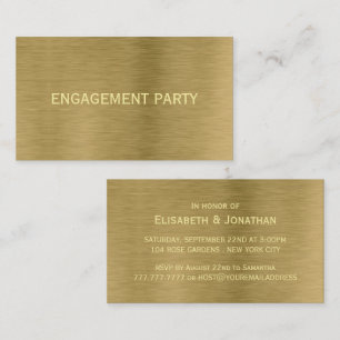 Imitate Gold Metal Texture Engagement Party Ticket
