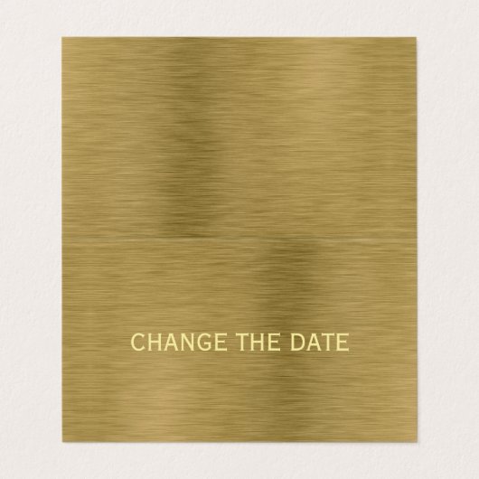 Imitate Gold Metal Texture Foto ändern Datum Karte (Außenseite Aufgefaltet)
