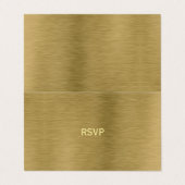 Imitate Gold Metal Texture Foto RSVP Card Visitenkarten (Außenseite Aufgefaltet)