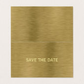 Imitate Gold Metal Texture Foto Save the Date Kart Visitenkarten (Außenseite Aufgefaltet)