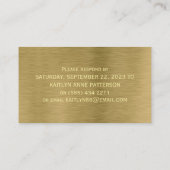 Imitate Gold Metal Texture RSVP Card Visitenkarte (Rückseite)