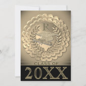 Imitate Gold Metallic Abschluss Einladung (Vorderseite)